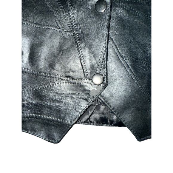 Diamond Plate Buffalo Leather Vest Women’s size S Wine A Lot Motorcycle Vest - Picture 2 of 9